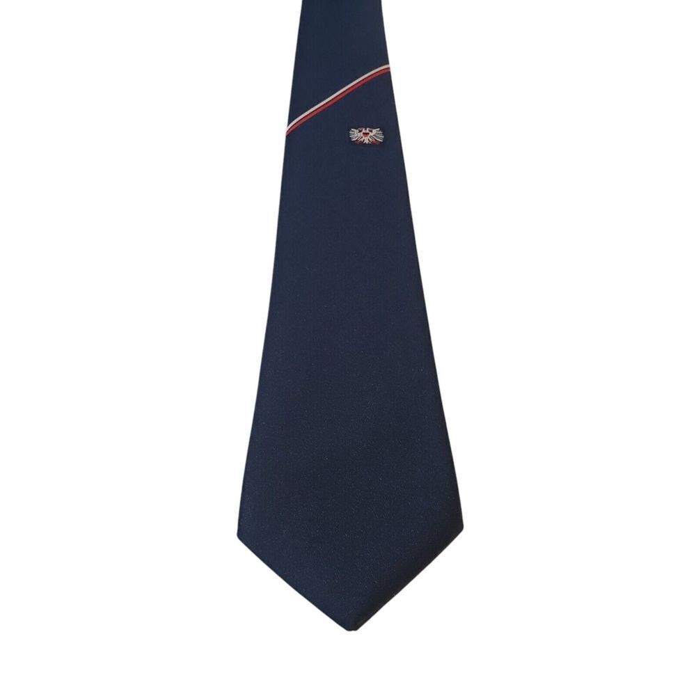 Vintange Hansezstadt Lubeck Neck Tie‎ Mens Germany Blue Red White Logo Short